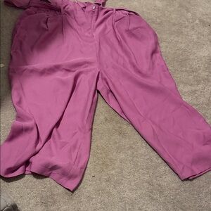Francesca's Collections Bold Pink Tie-Waist Pants